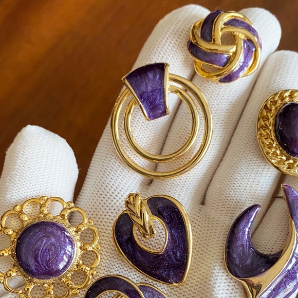 27  pairs of stud earrings "Purple Lovers" Jewelry Collection - Picture 2 of 2